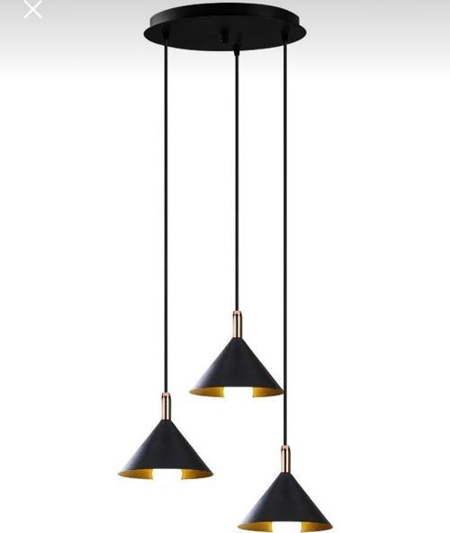 Derin Siyah Metal Dekoratif 3 lü Rustik Sarkıt Avize Çap:30 cm