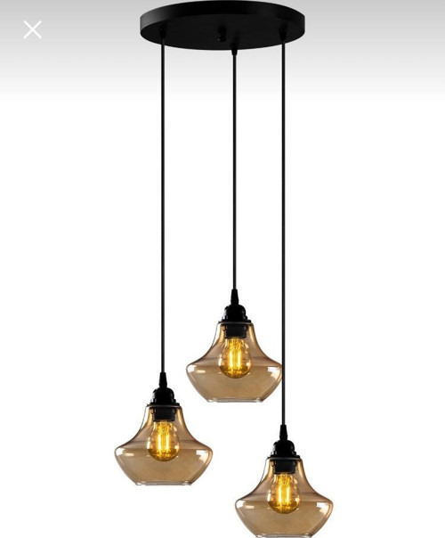 Diana Retro Metal Bal Camlı Dekoratif Rustik Sarkıt Avize çap:30 cm