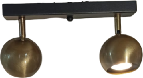 Metal Modern 2 Lİ Eskitme Kaplama Siyah Led Spot 180 Derece Hareketli Avize Beyaz Ampullü