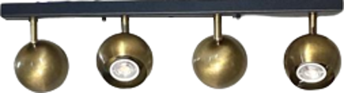 Metal Modern 4 Lü Eskitme Kaplama Masa Üstü Siyah Led Spot 180 Derece Hareketli Avize Beyaz Ampullü