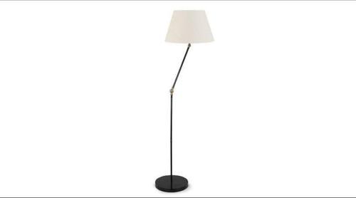 Akrobatik Mafsallı Retro Rustik Siyah  Krem Başlık Köşe Lambası Lambader Çap:45 cm