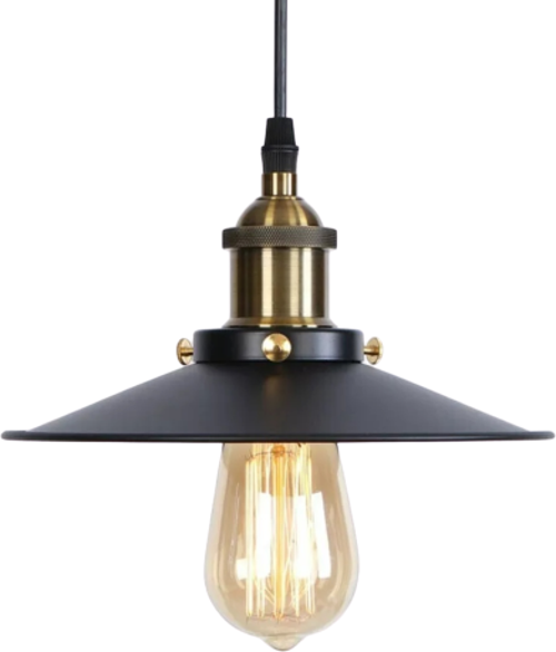 Retro Metal Siyah Metal  Dekotatif Tekli Sarkıt Avize