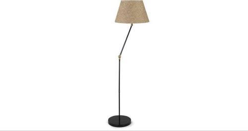 Akrobatik Mafsallı Retro Rustik Siyah  Keten Başlık Köşe Lambası Lambader Çap:45 cm