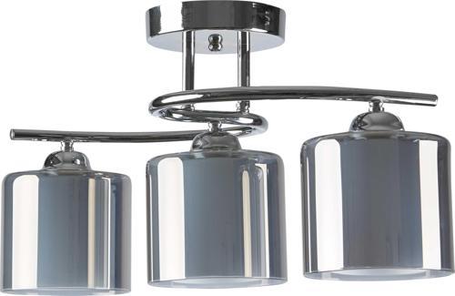 Modern Krom Füme Çift Camlı Dekoratif 3 Lü Sarkıt Avize