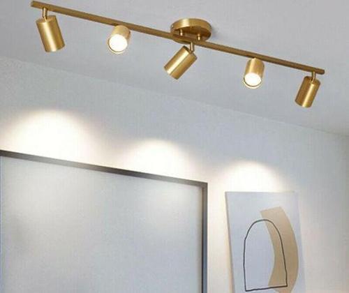 Metal Modern 5 Li Eskitme Kaplama Led Spot Avize  Beyaz Ampullü