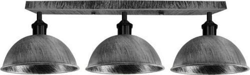 Retro Rustik Metal Masa Üstü 3 Lü Siyah Gri Patinalı Sıralı Avize 100 cm