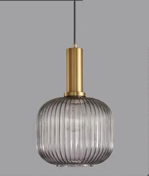 Rustik Dekoratif Metal Modern Füme Opal Camlı Tekli Avize çap:20