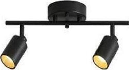 Retro Metal Siyah 2 Li 180 Derece Hareketli Led Spot Avize Günışığı Ampullü