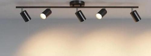 Metal Modern 5 Li Siyah Led Spot Avize Günışığı Ampullü