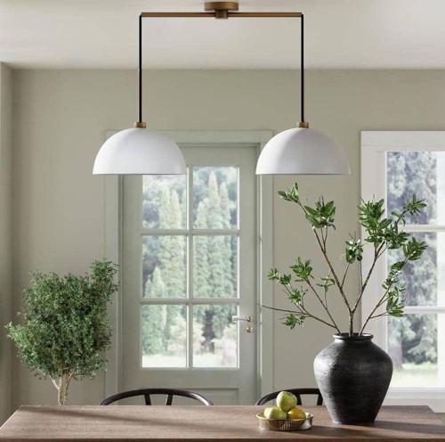 Retro Vintage Beyaz Eskitme Kaplama Masa Üstü Moden 2 Li Dekoratif Avize