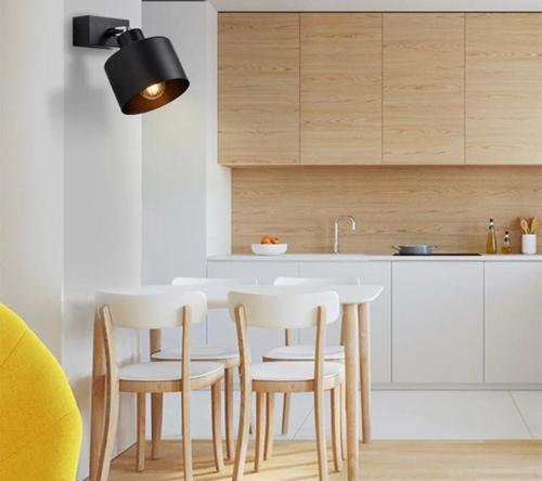 Retro Metal Vinyage Dekoratif Mafsallı Siyah Duvar Aplik