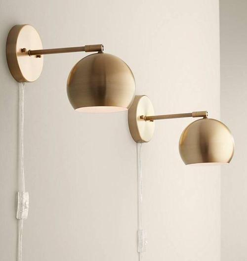 Retro Eskitme Kaplama Ledli Metal Mafsallı Kablolu Fişli Dekoratif Rustik Aplik Beyaz Ampullü