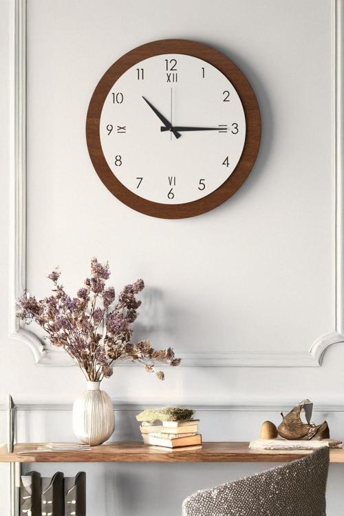 Dekoratif Yeni Modern Altinak Ahşap Duvar Saati 48 cm