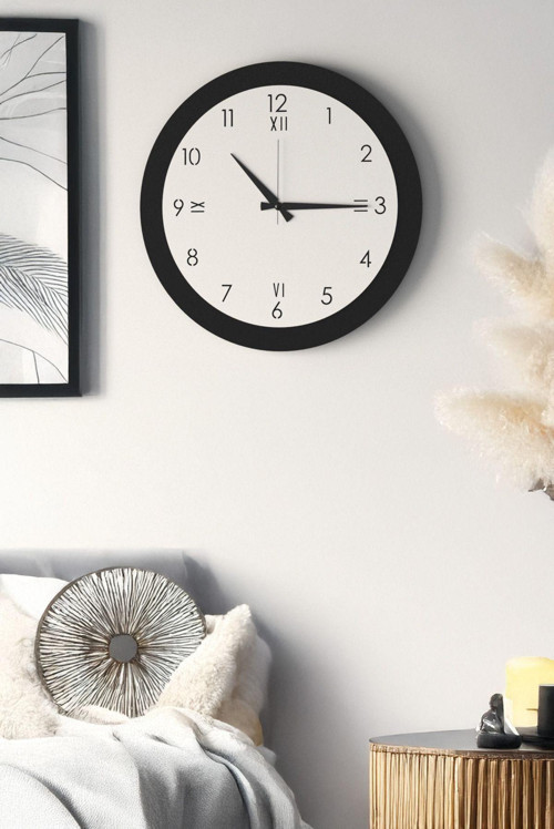 Dekoratif Yeni Modern Altinakahşap Duvar Saati 48 cm