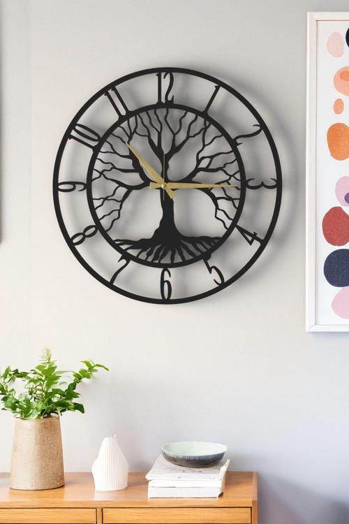 Dekoratif Yeni Modern Arided Ahşap Duvar Saati 48 cm