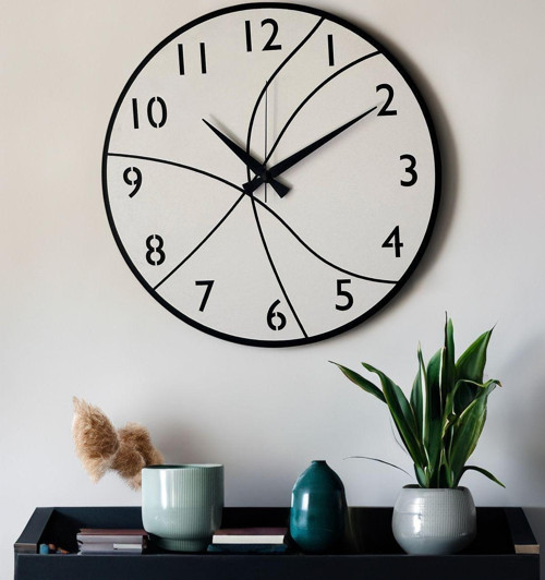 Dekoratif Yeni Modern Hadar Beyaz Ahşap Duvar Saati 48 cm