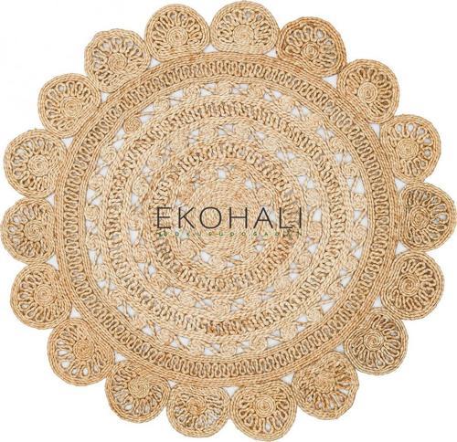 Solo Koleksiyonu Jüt ile üretilen el dokuma sisal kilim CA-105 Dhurrie XW