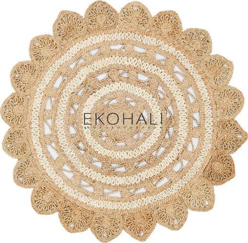 Solo Koleksiyonu Jüt ile üretilen el dokuma sisal kilim CA-105 Natural White XW