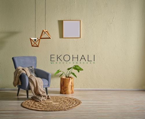 Solo Koleksiyonu Jüt ile üretilen el dokuma sisal kilim CA-106 Dhurrie XW