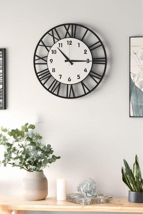 Dekoratif Yeni Modern Meissa Ahşap Rengi Duvar Saati 48 cm