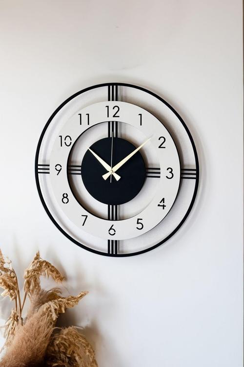 Dekoratif Yeni Modern Mintaka Ahşap Duvar Saati 48 cm