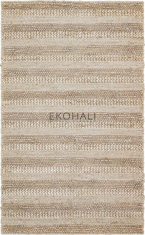 Netra Koleksiyonu Jüt ile üretilen el dokuma sisal kilim S-1410 Silver XW