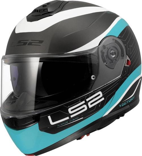 Strobe 2 Çene Açılır Kask Vıctory Mat Tıtanıum Beyaz Metal