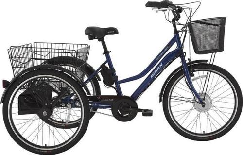 e-PORTER ÜÇ TEKERLİ ELEKTRİKLİ BİSİKLET 44CM V 24 JANT 3 VİTES LACİVERT BEYAZ