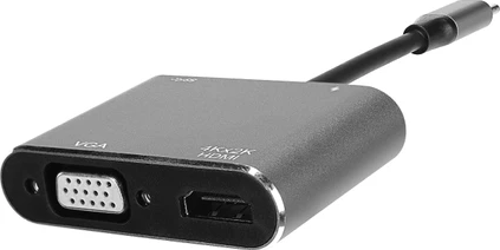 Destekli 4k Usb-C - Hdtv + Vga + Usb - Tip C Adaptör 4'ü 1 Arada Hy-Usbc22