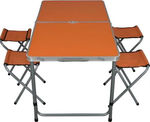 Katlanır Piknik/Kamp Masası Seti Çanta Tipi (4 Taburesiyle Birlikte)