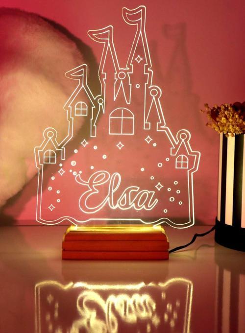 Elsa , Karlar Ülkesi, 3 Boyutlu Dekoratif Gece Lambası 3d