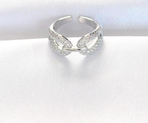 Zirkon Taşlı Silver Renk Ayarlanabilir Yüzük