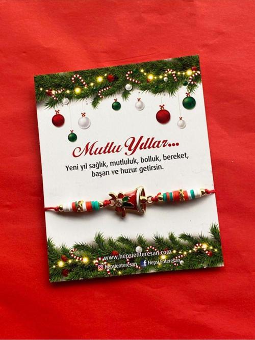 Çan Figürlü Yılbaşı Bilekliği, Yeni Yıl Hediyesi, El Yapımı