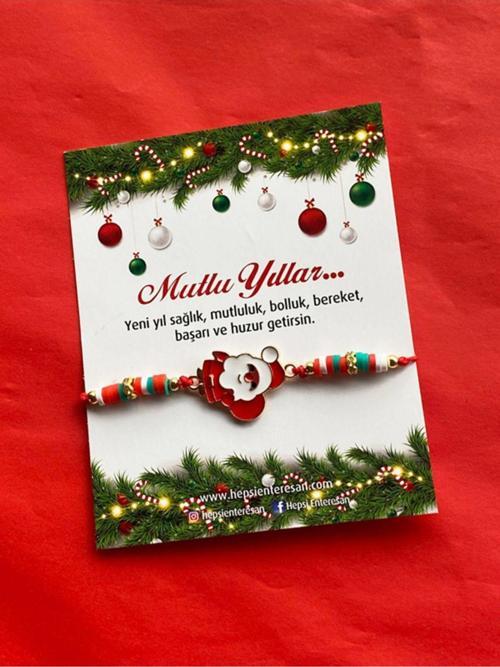 Noel Baba Figürlü Yılbaşı Bilekliği, Yeni Yıl Hediyesi