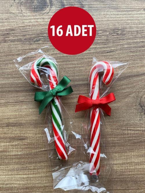 16 Adet Kurdeleli Baston Şeker, Yılbaşı Hediyesi, Yeni Yıl Hediyesi