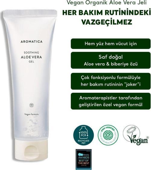 Organic / Soothing Aloe Vera Gel 50Ml Vegan Organik Aloe Vera Jeli