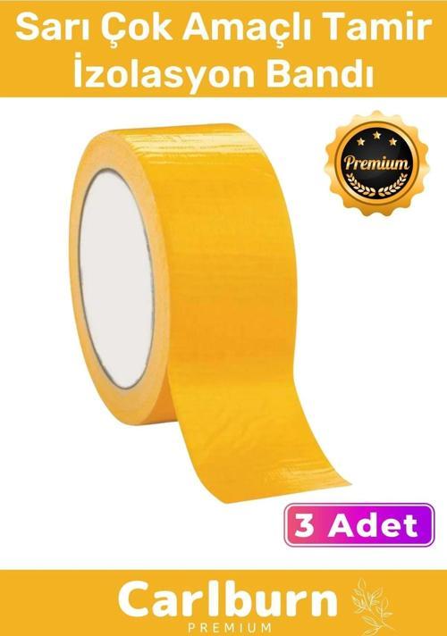 Süper Güçlü Su Geçirmez Sızdırmaz Sarı Renk Çok Amaçlı Tamir İzolasyon Bandı 48mm x 10m 3 Adet