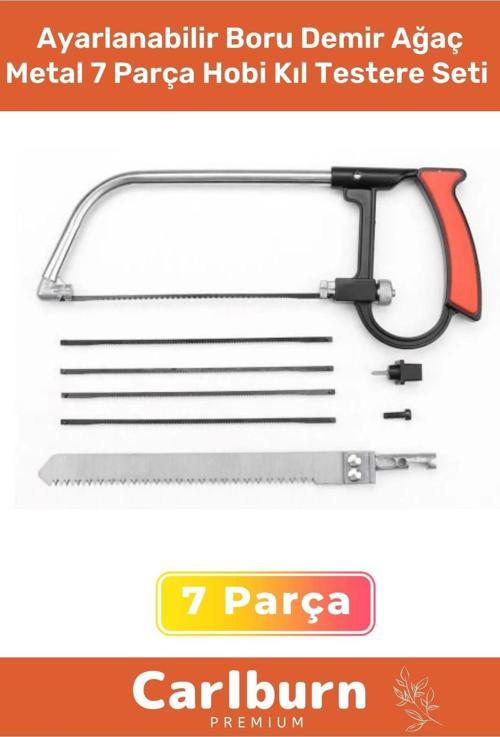 Özel Üretim Ayarlanabilir Güçlü 4 Yedek Bıçaklı Boru Demir Ağaç Metal 7 Parça Hobi Kıl Testere Seti