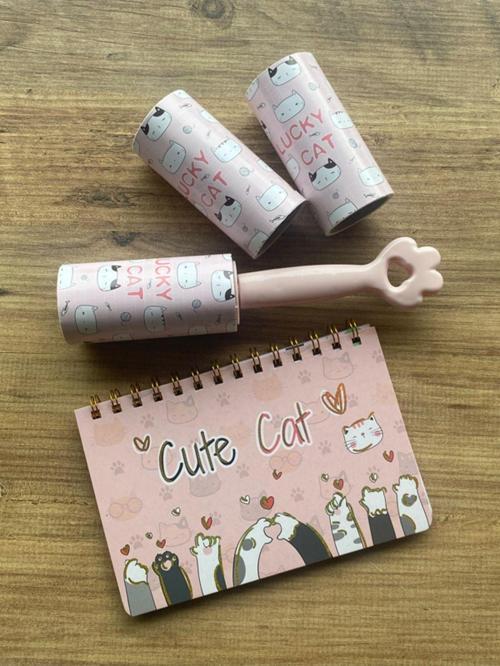 Cute Cats Tüy Temizleme Rolu ve Düzenleyici Defter