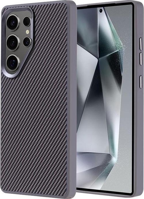 Samsung Galaxy S25 Ultra Kılıf Magsafe Şarj Özellikli Karbon Fiber Görünümlü Zore Troy Kapak