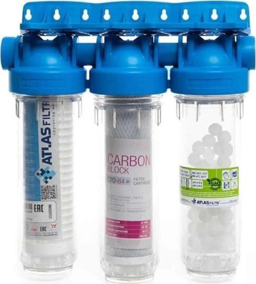 Housing 3'lü Su Arıtma Filtresi Ve Kabı Daire-bina Girişi Arıtma 10'' Modüler Italyan Malı