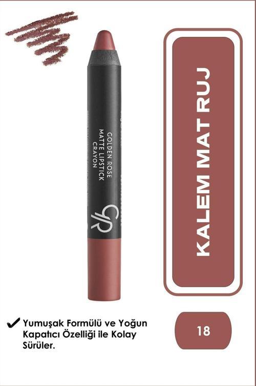 Matte Lipstick Crayon No:18 Capuccuno - Mat Kalem Ruj