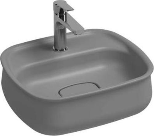 Fluido Tezgah Üzeri Çanak Lavabo 47cm Bas-Aç Set Stone Grey