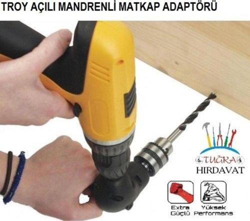 90000 Açılı Matkap Adaptör Mandrenli Köşe Delme Vidalama Ucu