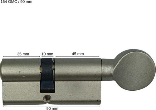 Standart Silindir Çelik Pimli Nikel 90 mm 35+10+45 Barel Kapı Kilidi