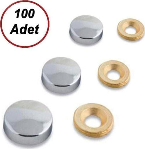 Krom Pta Dekoratif Vida Kapağı 15 mm Vida Kapak 100 Adet