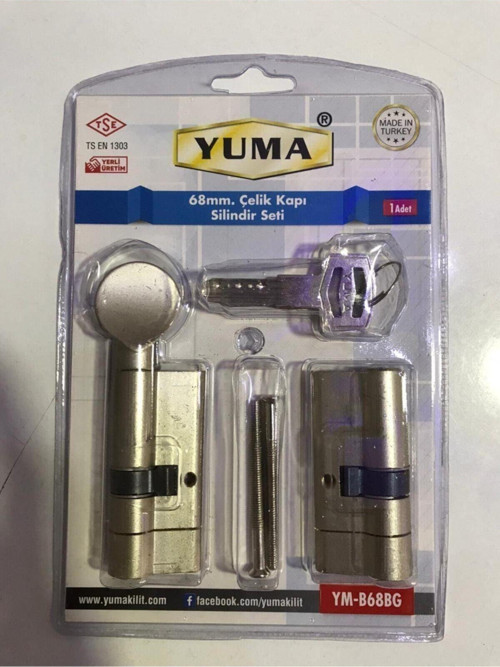Çelik Kapı Barel Seti Tuzaklı Saten 68 mm Çelik Kapı Kilidi Saten