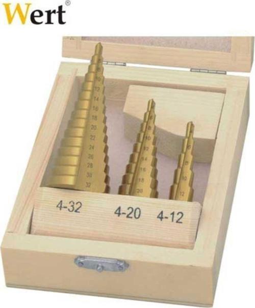 3500 3 Parça Set Kademeli Sac Delme Matkap Ucu (Step Drill)