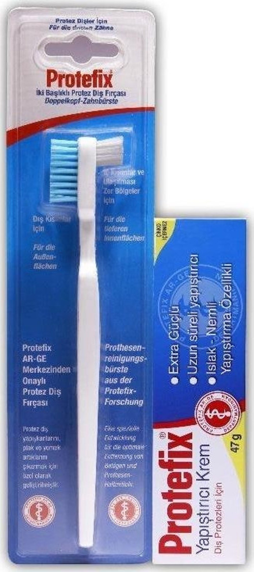 Yapıştırıcı Krem 47 gr+Protez Diş Fırçası İki Başlıklı