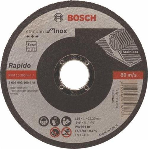 Standart Inox Kesici Taşlama Disk 115X1X22, 23 mm 10 Adet